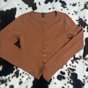 Wild Fable Rust Button-Down Women's Top